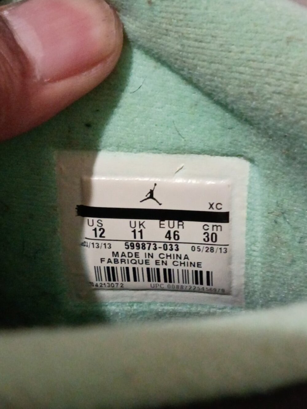 Nike Air Jordan 1 Retro 89 Green Glow Men’s Size 12 US 599873-033 Black Teal - Picture 2 of 14